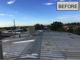 Applied Tech West metal roof before restoration1