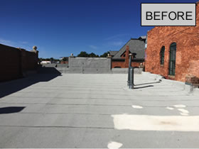 Applied Tech West silicone roof restoration before