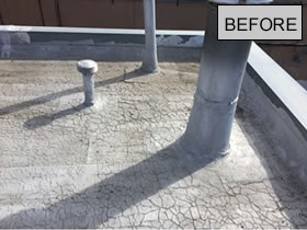 Applied Tech West waterproof roof coating before